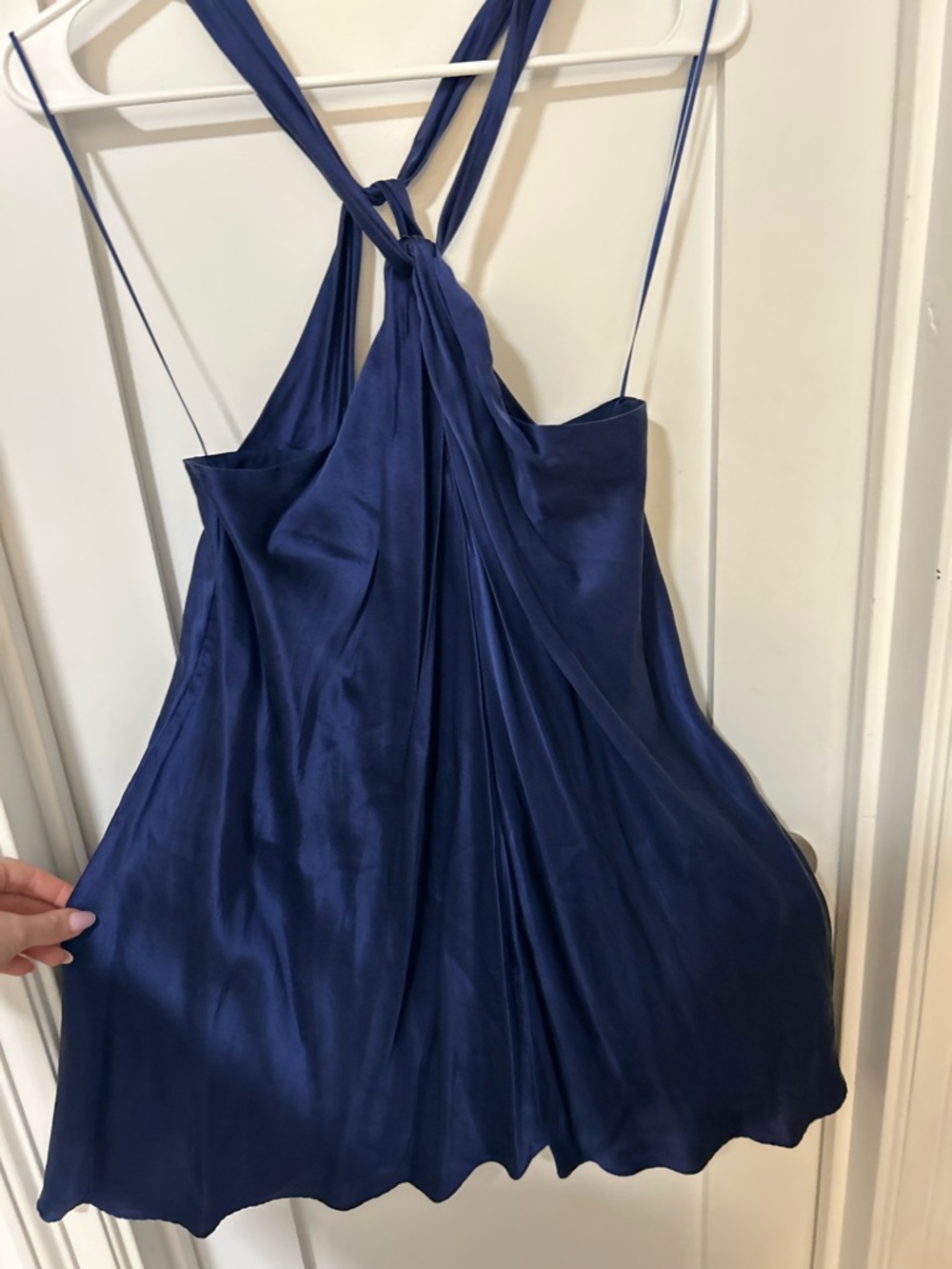 Banana Republic Silk Navy Blue Mini Dress - Picture 2 of 6